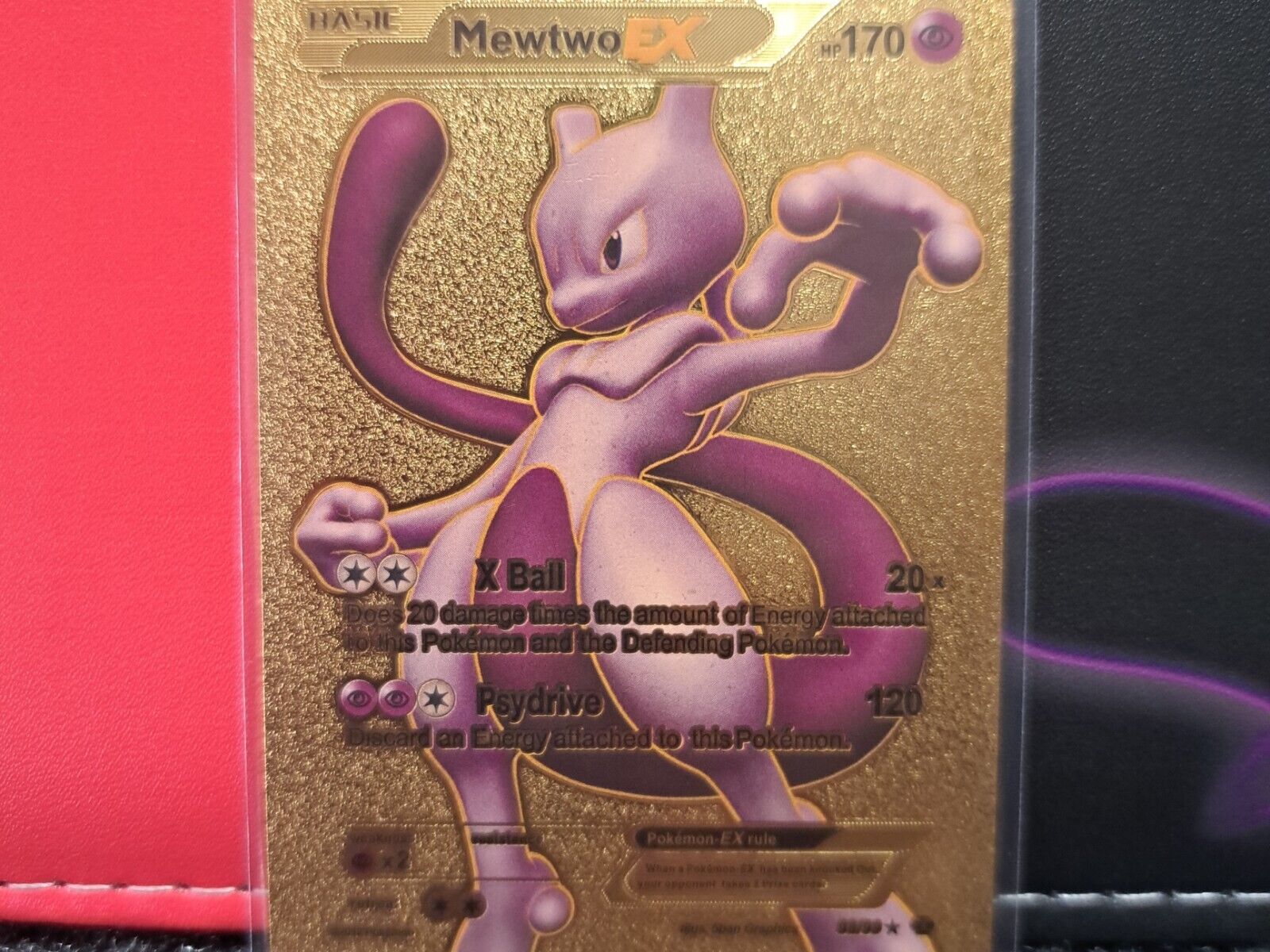 Mewtwo EX 98/99 Next Destinies Gold Foil FanArt Pokemon Card HP 170