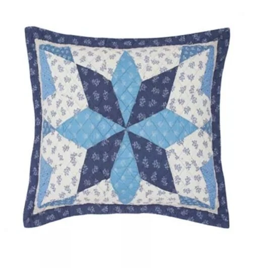 Edredón Nostalgia Queen con fundas 3 piezas Nathan Blue Country Star punto diamante elegante Foto 3 de 4