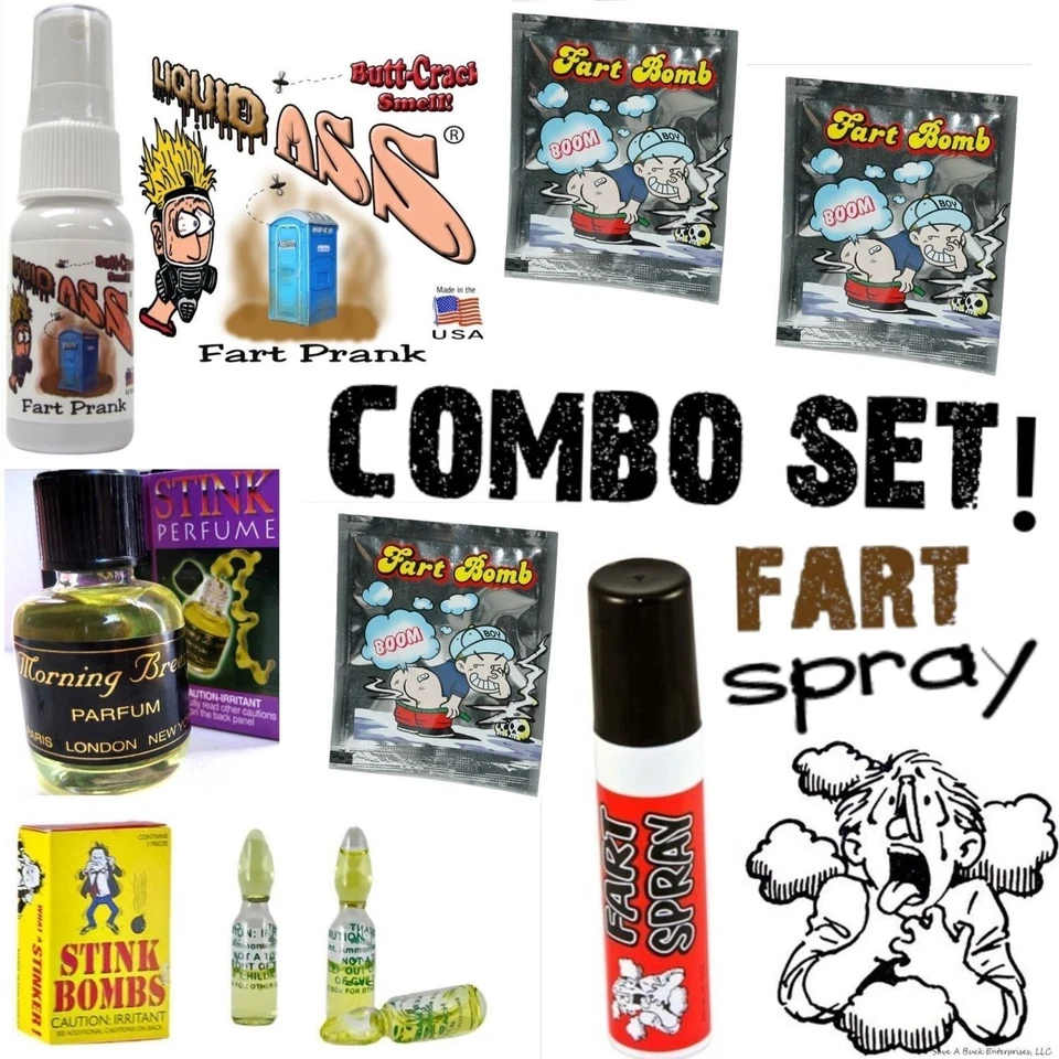 1 Liquid Ass + 3 Stink Vials + 1 Fart Spray Can + 1 Stink Perfume + 3 Fart