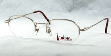 Lot of 10 Women's Retro Look Gold Octagon Semi-Rimless Eyeglass Frames