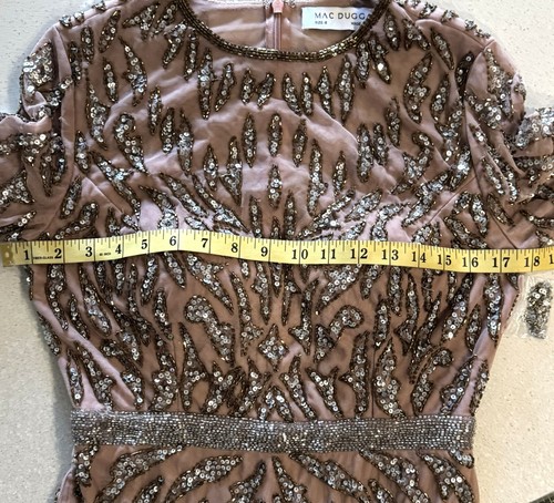 Mac Duggal 5521 Embellished Illusion Long Sleeve Sheath Midi Dress- Size 6 - Picture 10 of 11
