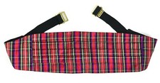 Mens Cummerbund Adjustable Red Green Black White Yellow and Purple Plaid