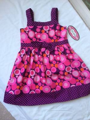 New Izzy Bella Girls Size 4T Spring Sleeveless Polk Dots Pink Dress