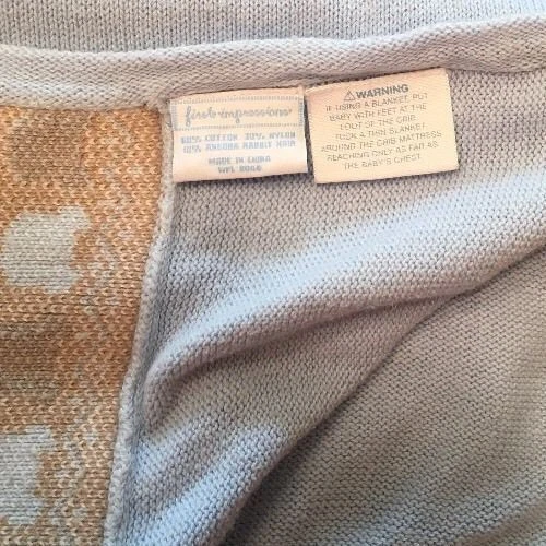 Manta de seguridad para bebé tejida azul First Impressions Lovey ositos de peluche guardería Foto 2 de 2