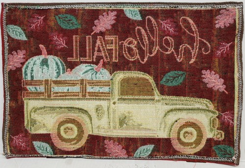 Set of 3 Tapestry Placemats,13"x19",RED TRUCK W/PUMPKINS,LEAVES,HELLO FALL #2,HC - Picture 12 of 12