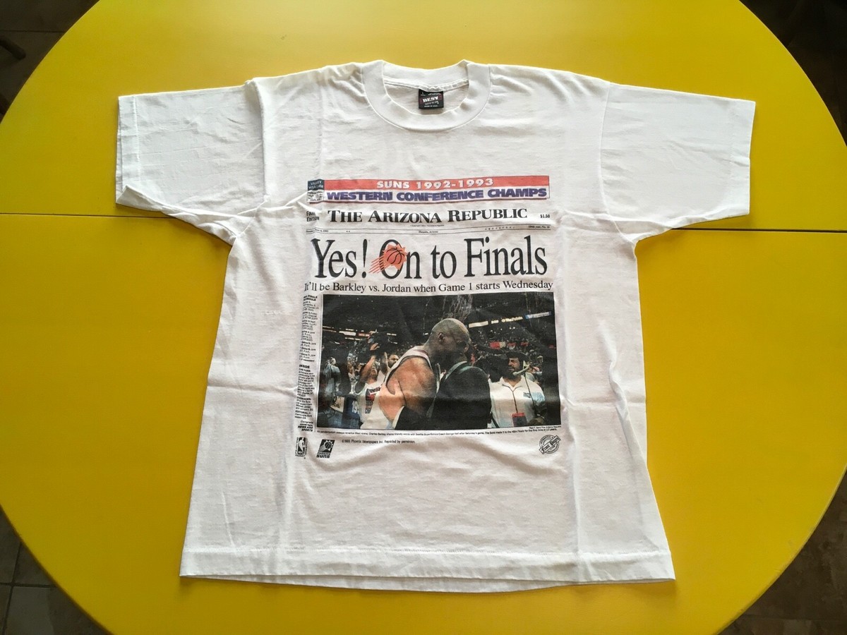 Vintage 1993 NBA Finals Chicago BULLS Phoenix SUNS T-Shirt Jordan