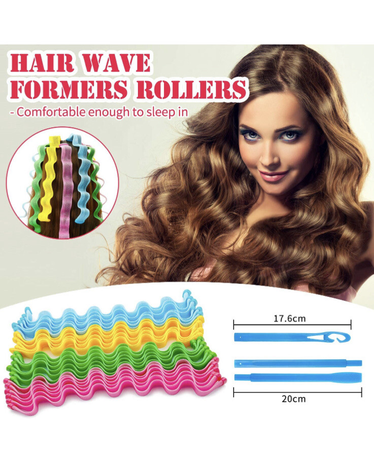 36 Pieces Womens Hair Wave Curlers Spiral Styling Kit No Heat with