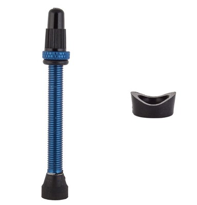 Origin8 Tubeless Bicycle Alloy Presta Valve Tubeless Valve 55mm Single Blue