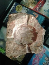 Vtg Ash Tray Cigar Pink Marble Granite heavy Table set apx 20lbs one of a kind