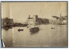 N.D., France, Marseille, Le Fort St. Jean et le Vieux Port Vintage Albumen Pri