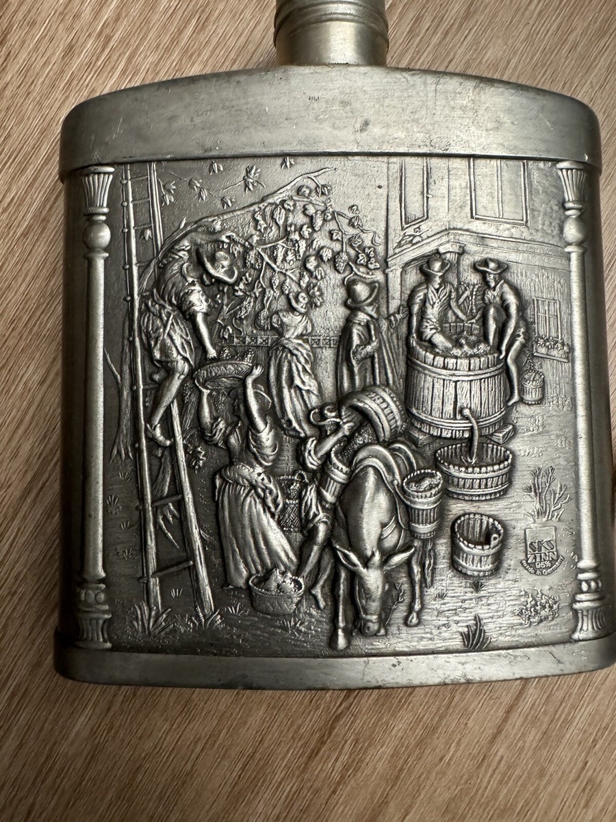 ANTIQUE SKS ZINN 95 MADE IN GERMANY PEWTER FLASK | eBay