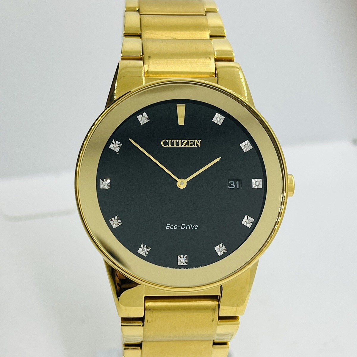 Citizen Men's Axiom Eco-Drive Gold Diamond 40mm Stainless Steel