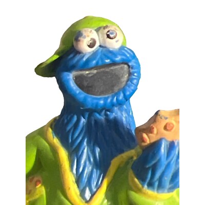 Vintage 90s Mattel Cookie Monster Figurine Sesame Street Hip Hop