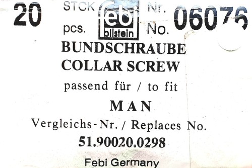20x Febi Bilstien 06076 Schwungradschrauben for Man F90 F2000 Neoplan Transliner - Picture 2 of 4