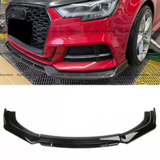 For Audi A3 A4 A5 A6 Universal Front Bumper Lip Spoiler Splitter Glossy Black