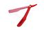 miniatuur 3 - Professional Red Plastic Barber Hair Shaving Razor Straight Blade Folding Knife 