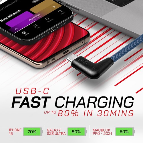 Ultraszybka ładowarka USB typu C do C 100W do tabletu Samsung, Huawei, Mac PC - Zdjęcie 53 z 150