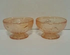2 Iridescent Carnival Jeannette Iris & Herringbone Sherbet Glasses