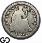 1843 Seated Liberty Half Dime