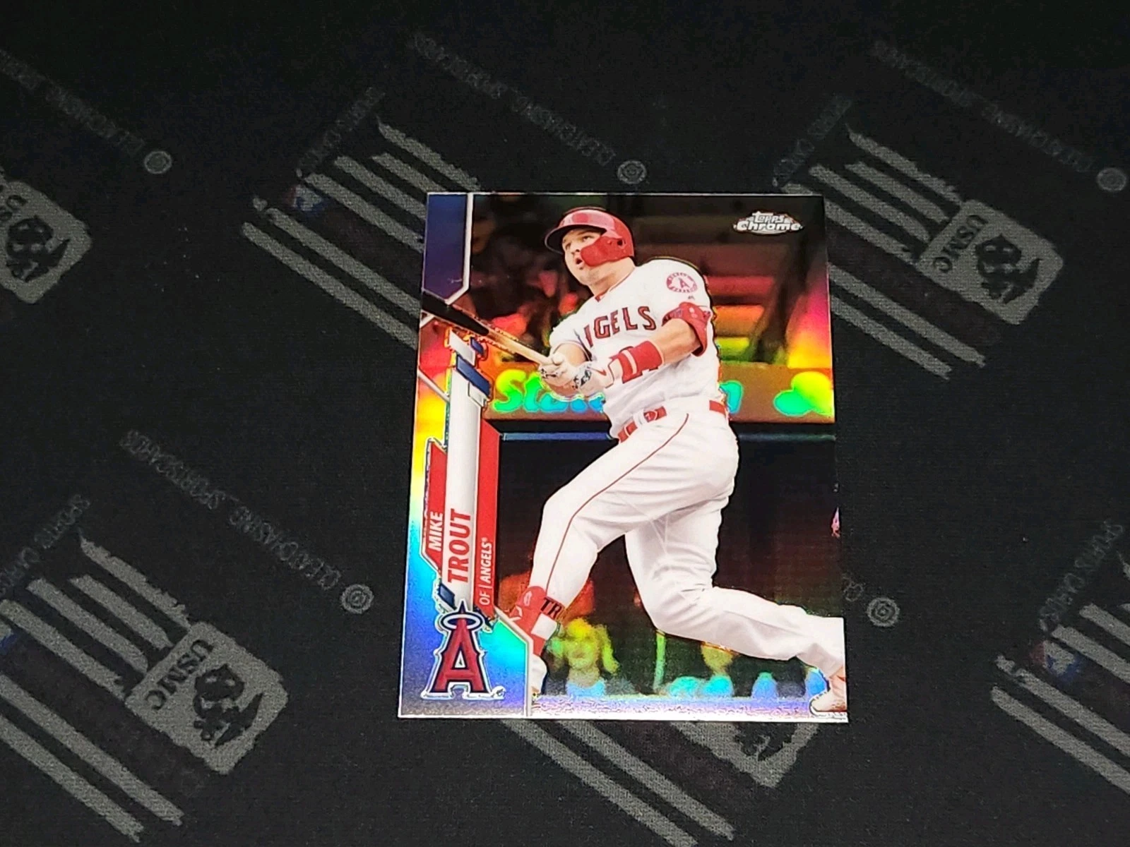 2020 Topps Chrome Refractor Card #1 Mike Trout Los Angeles Angels