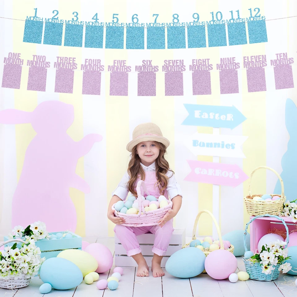 18th Birthday Photo Banner Decorations from 1 to 12 Months Kraft Paper 14 Pieces - Image 4 of 4