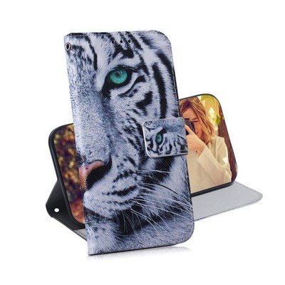 Cool Tiger Wallet Case For Various Phone Card Bag Flip Stand Cover Personality
