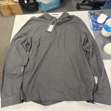 Ted Baker Men  s Collared Longsleeve Shirt Charcoal Gray Sz XL