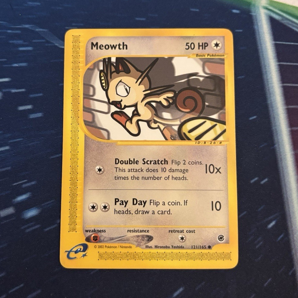 Pokémon TCG Meowth Basic Common Regular Expedition Base Set 121/165 2002