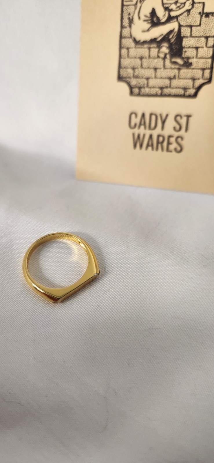 Minimal Flat Bar Rectangular unisex ring. Gold pl… - image 6