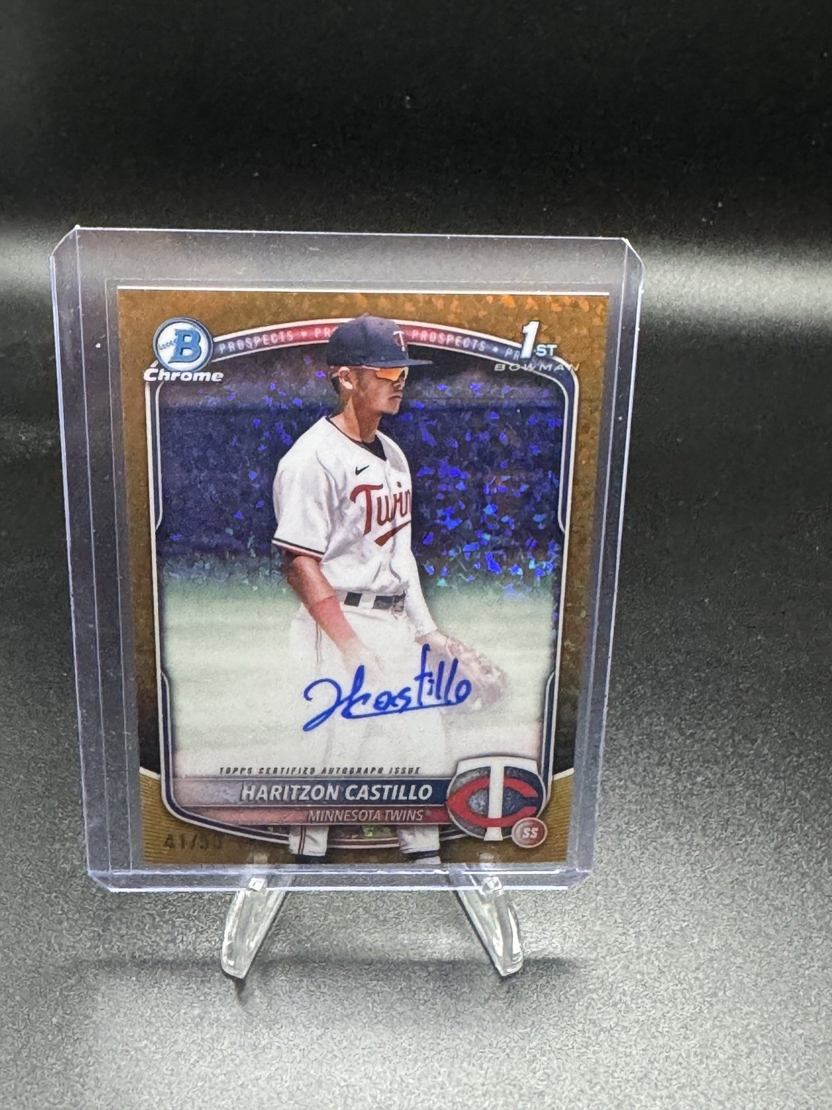 2025 Bowman Chrome Haritzon Castillo Auto Gold Mini Diamonds Refractor 1st #/50