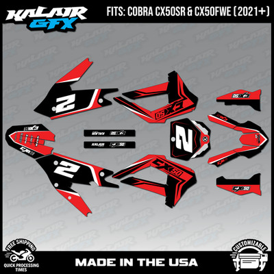 Graphics Kit for COBRA CX50SR CX50FWE 2021-2026 Lightning - RED