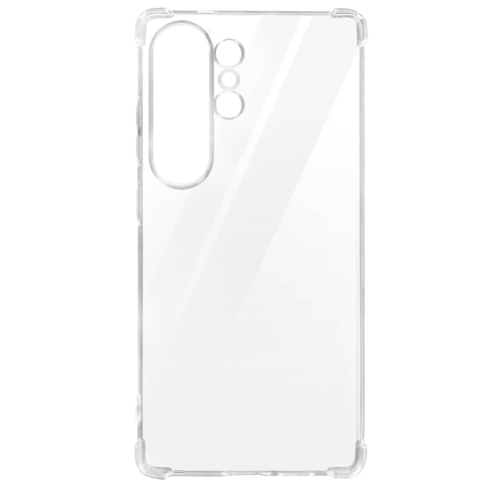 Housse en silicone S25 Ultra avec coins renforcés antichoc transparent