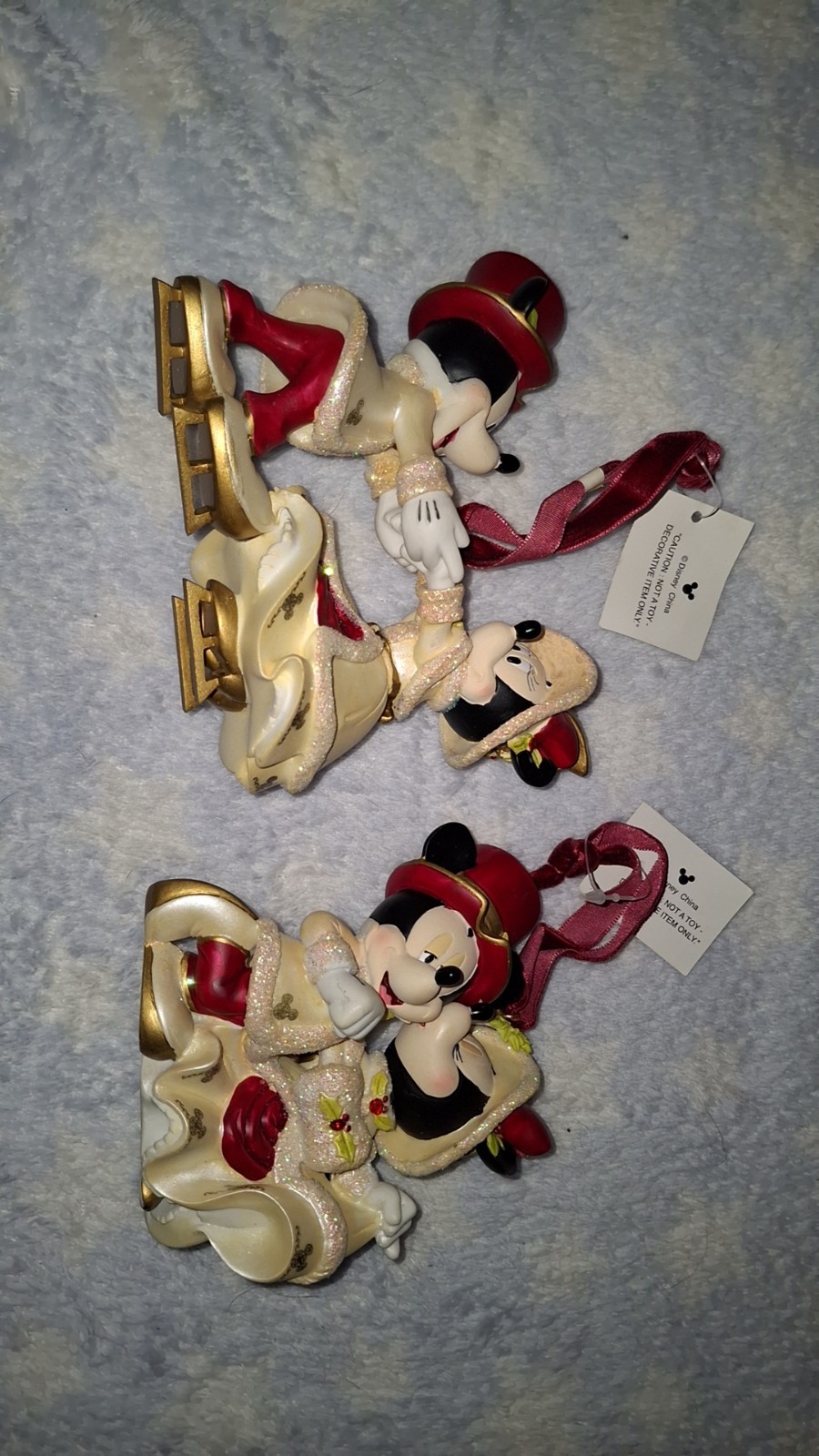 Disney Mickey And Minnie Mouse Victorian Christmas Ornaments