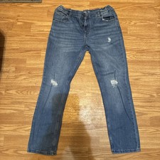 Wonder Nation Boys Jeans Size 14 Husky Straight Blue Denim Adjustable Waist