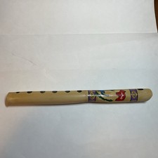 Vintage Handmade Bamboo Flute Exotic Hand Painted Wind Musical Instrument 7 hole