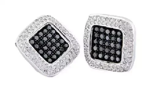 3 克拉圆形实验室制作玛瑙男式花式袖扣 14K 白金饰面银色 — 第 3/3 张图片