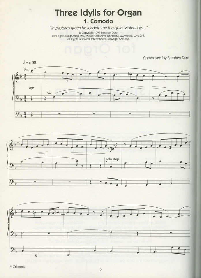 STEPHEN DURO - Two Music Books For Classical Organ [NEW] - Image 4 of 4