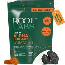 Root Labs 10-in-1 Alpha Shilajit Gummies   4000mg Himalayan Shilajit   120 Gummy