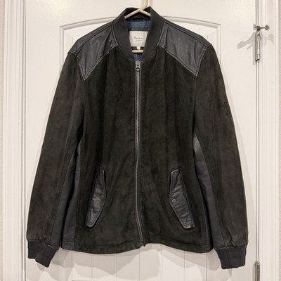 Pepe Jeans London Men s Large Suede Leather Bomber Jacket Full Zip