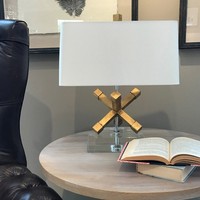 Weiß Gold Moderne Tischlampe Nachtlampe 1X60W/E27 43X46 [Cm]