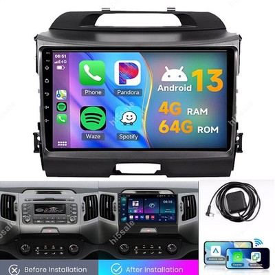 For KIA Sportage 3 2010-2016 Android 13 Carplay Car Radio Stereo GPS Navi 4+64GB