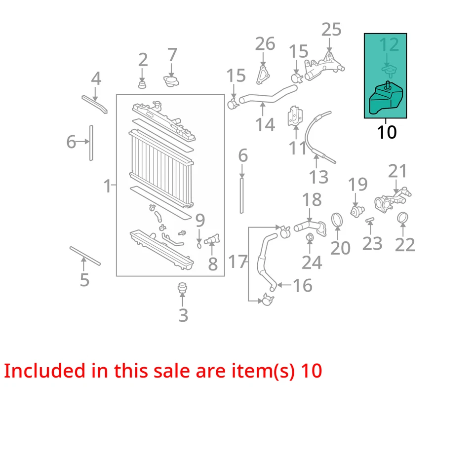 Toyota Venza 2010 botella de desbordamiento de refrigerante OEM 105 k millas - LKQ410717498 Foto 4 de 4