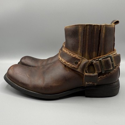 Bed Stu Boots Men 11.5  Leather Harness Innovator Boots Whip Stitch Distressed