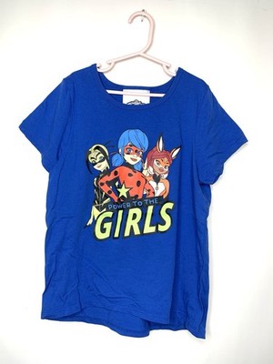 Miraculous Ladybug Girls T Shirt Tee Power Girls Blue Graphic