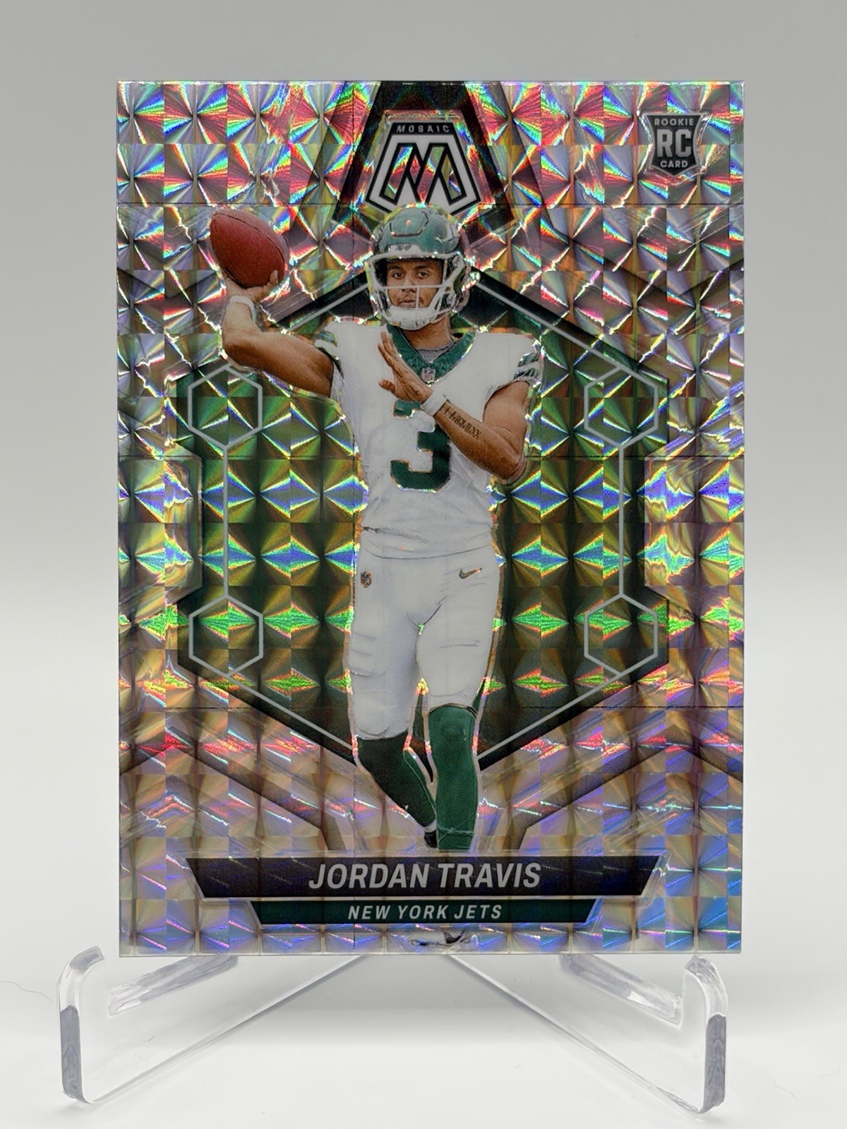 2024 Panini Mosaic Jordan Travis Silver Prizm RC #395 Rookie New York Jets