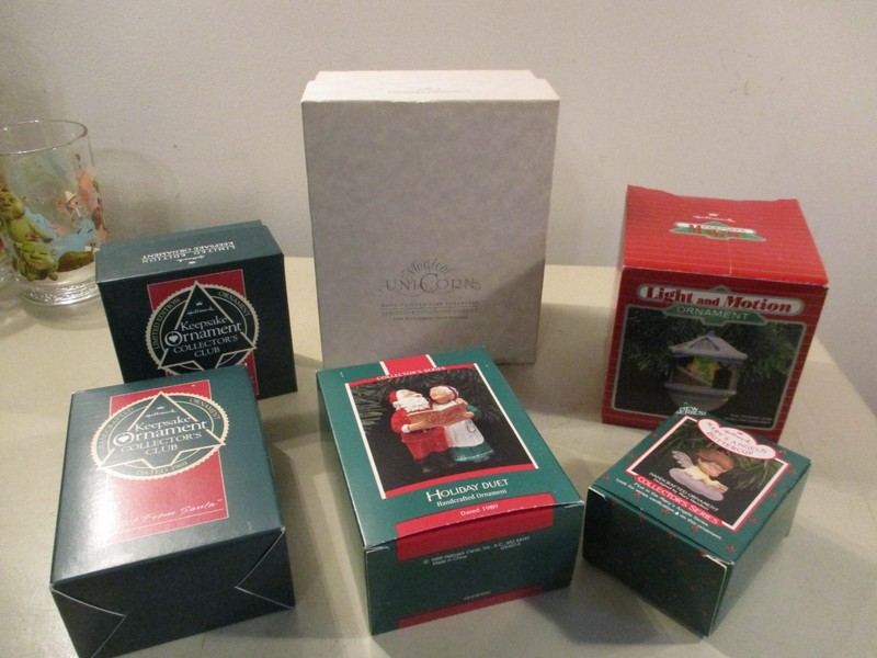 Hallmark Christmas Ornament Lot 6 unicorn, Mary's angel, duet, peaceful, Santa