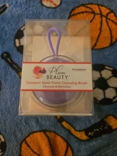 Plum Beauty Compact Sonic Facial Cleansing Brush  Rechargeable, Purple