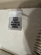 UNBRANDED BABY ALPACA SOLID IVORY THROW BLANKET 71 x 51 3.5 Fringe BNWOT