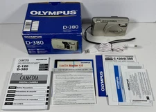 Olympus Camedia D-380 2.0MP Silver Digital Camera w/ Box Manual Cord -  TESTED