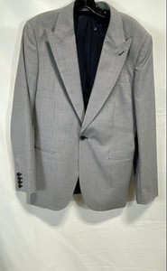 Reiss Men's Navy White Houndstooth Peak Lapel Single Button Blazer